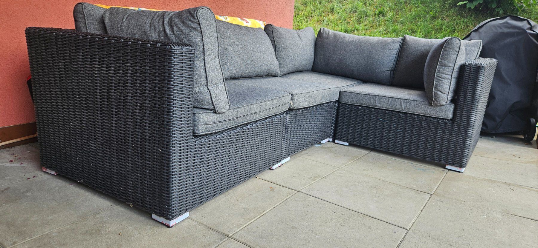 Sofas: Garten Lounge Polyrattan Ecksofa grau mit Auflagen – Gebraucht aus Wettswil von zizo_10 1