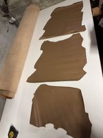 Lederstücke braun 3 Teile 0.7mm dick/ schafsleder