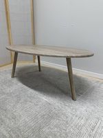 Ovaler Couchtisch 110 cm in heller Holzoptik