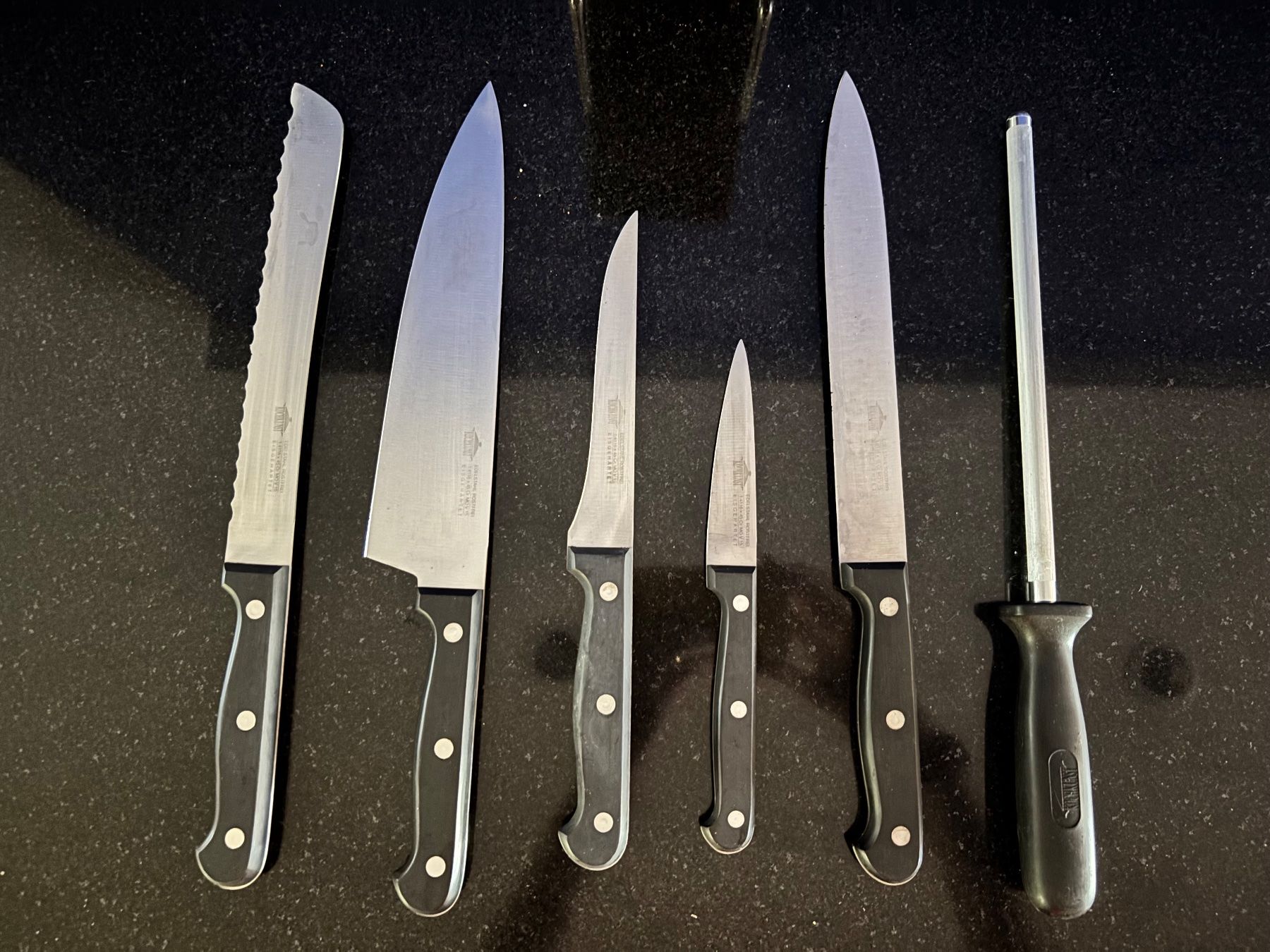 Coltelli: 6teilig Messerblock Kochkunst Edelstahl – Usato da Stallikon venduto da Rsiri 1