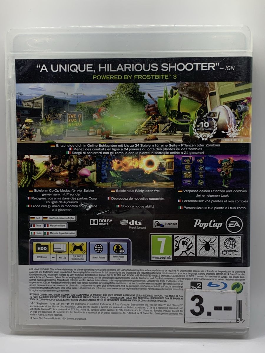 Sony Giochi: Plants vs Zombies Garden Warfare - PS3 – Usato da Ostermundigen venduto da RG-Collector 1