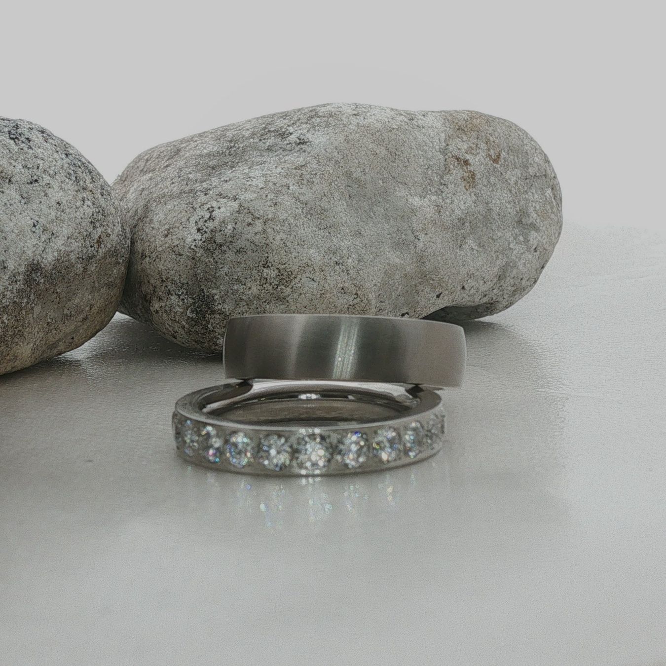 Olga Ribler Bagues: Edelstahl  & Titanium Ring Set Grösse 58 – Neuf (Voir description) à Luzern par Schmuckoutlet 5
