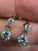 Boucles d'oreille argent diamants de moissanite de 1,2 ct
