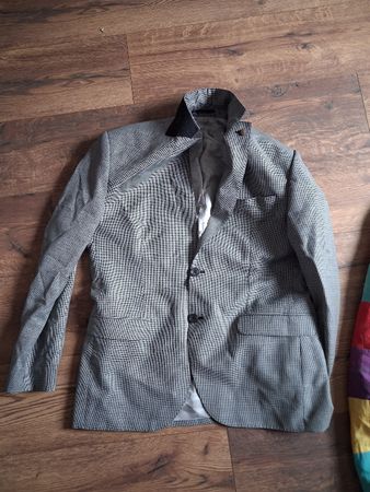 Herren Sakko GR.M SCHICK kariert mit schwarzem Kragen