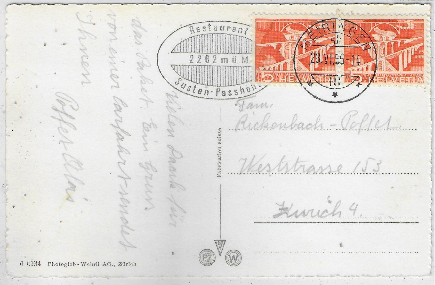 Cartoline postali: Sustenstrasse mit zwei Postautos – Usato da Ettingen venduto da Kartenplanet 1