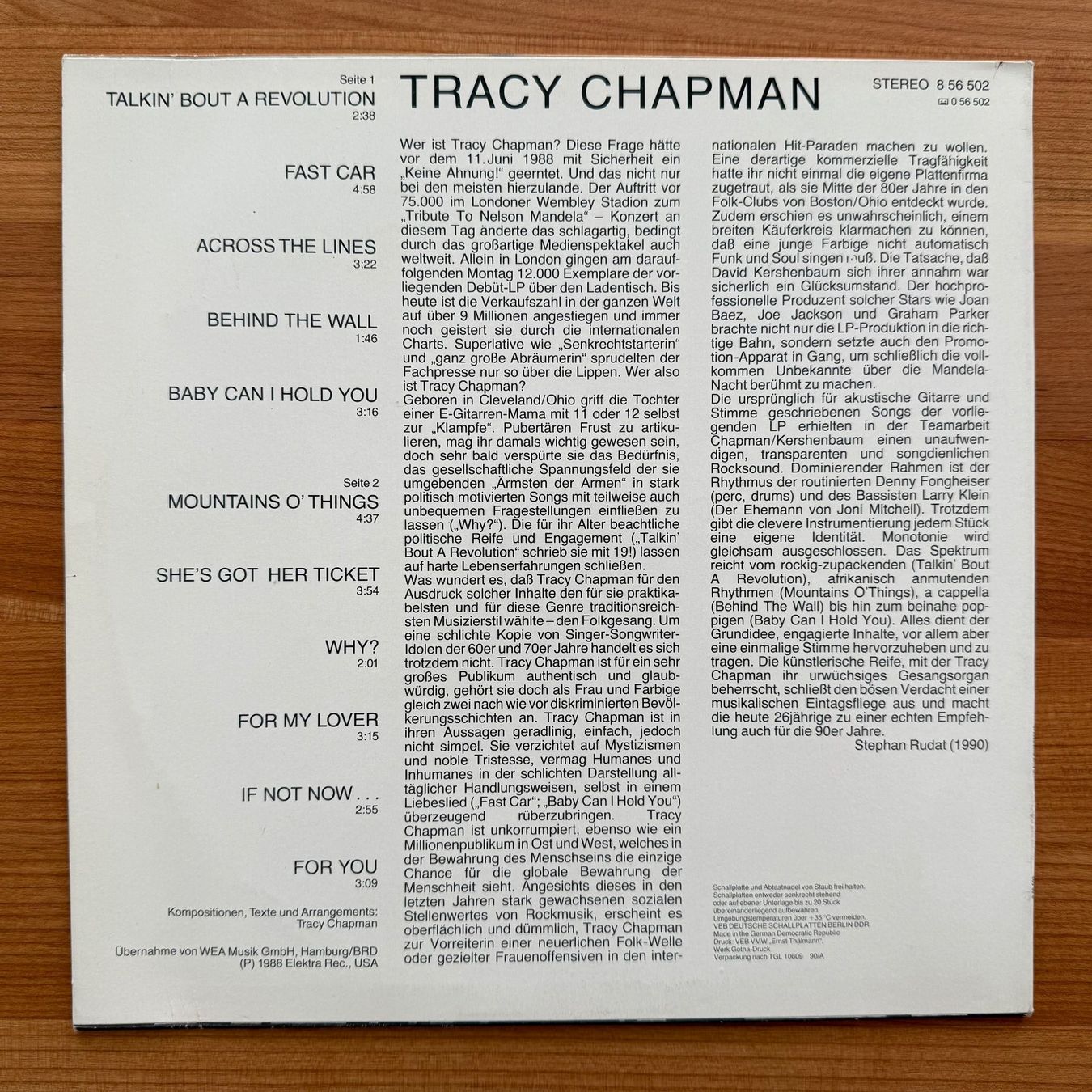 Vinyles: TRACY CHAPMAN - TRACY CHAPMAN – D'occasion à Zürich par fehlton 1