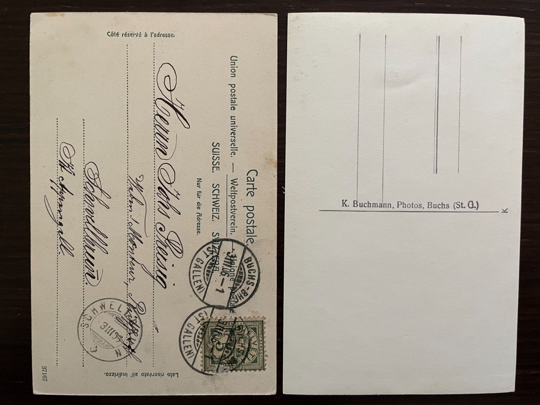 Cartoline postali: BUCHS - WERDENBERG SG mit dem Schloss, 7 Ansichtskarten – Usato da Wald ZH venduto da TLILEF 4