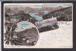 Rigi   -   alte Litho Ansichtskarte von 1899