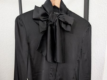 ital. Seidenbluse/Schluppenbluse, Gr. 38, schwarz, BORBONESE