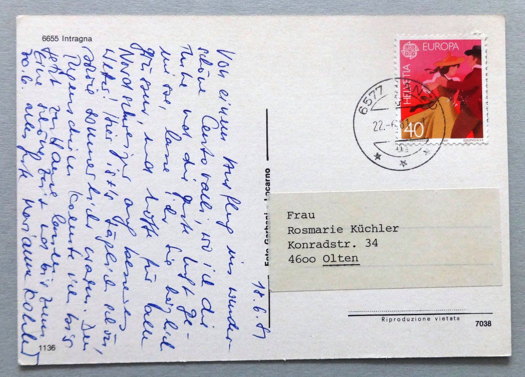 Cartoline postali: Intragna – Usato da Fétigny venduto da Billy2miny 1