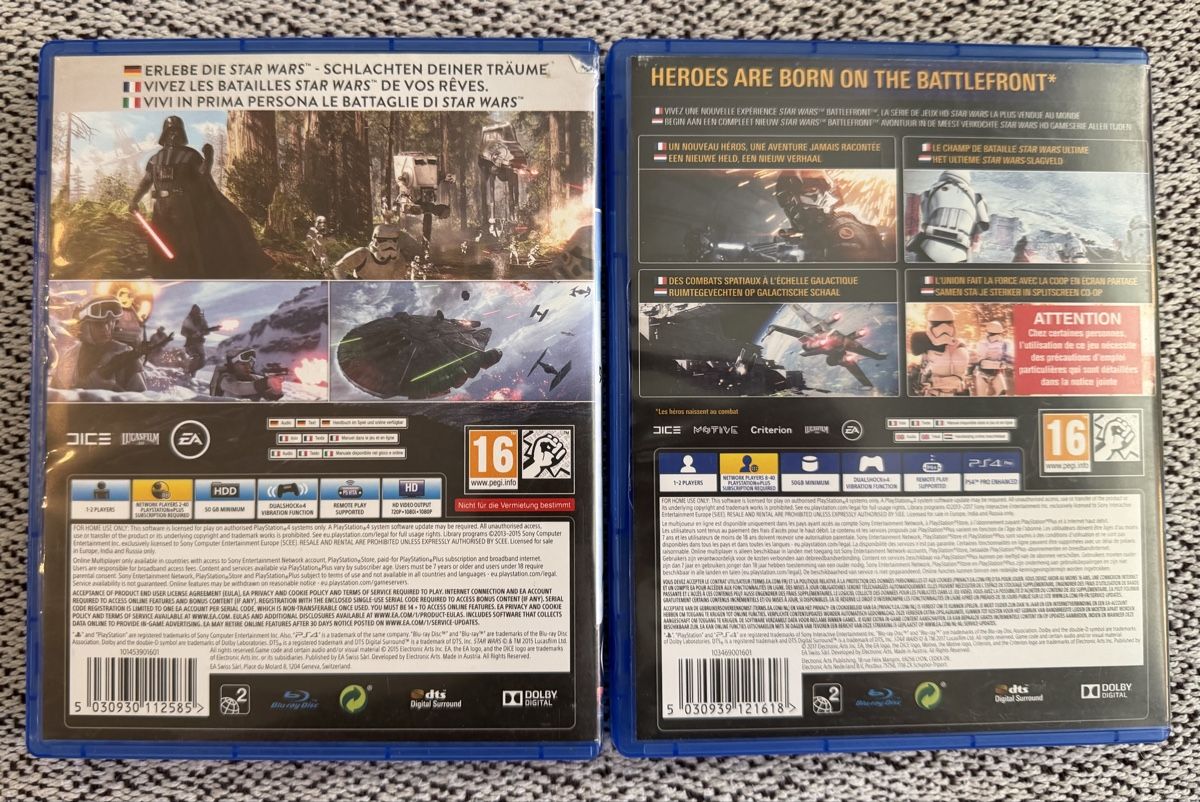 Giochi: Star Wars Battlefront 1+2 PS4 Spele – Usato da Rombach venduto da vir_2dsd 2
