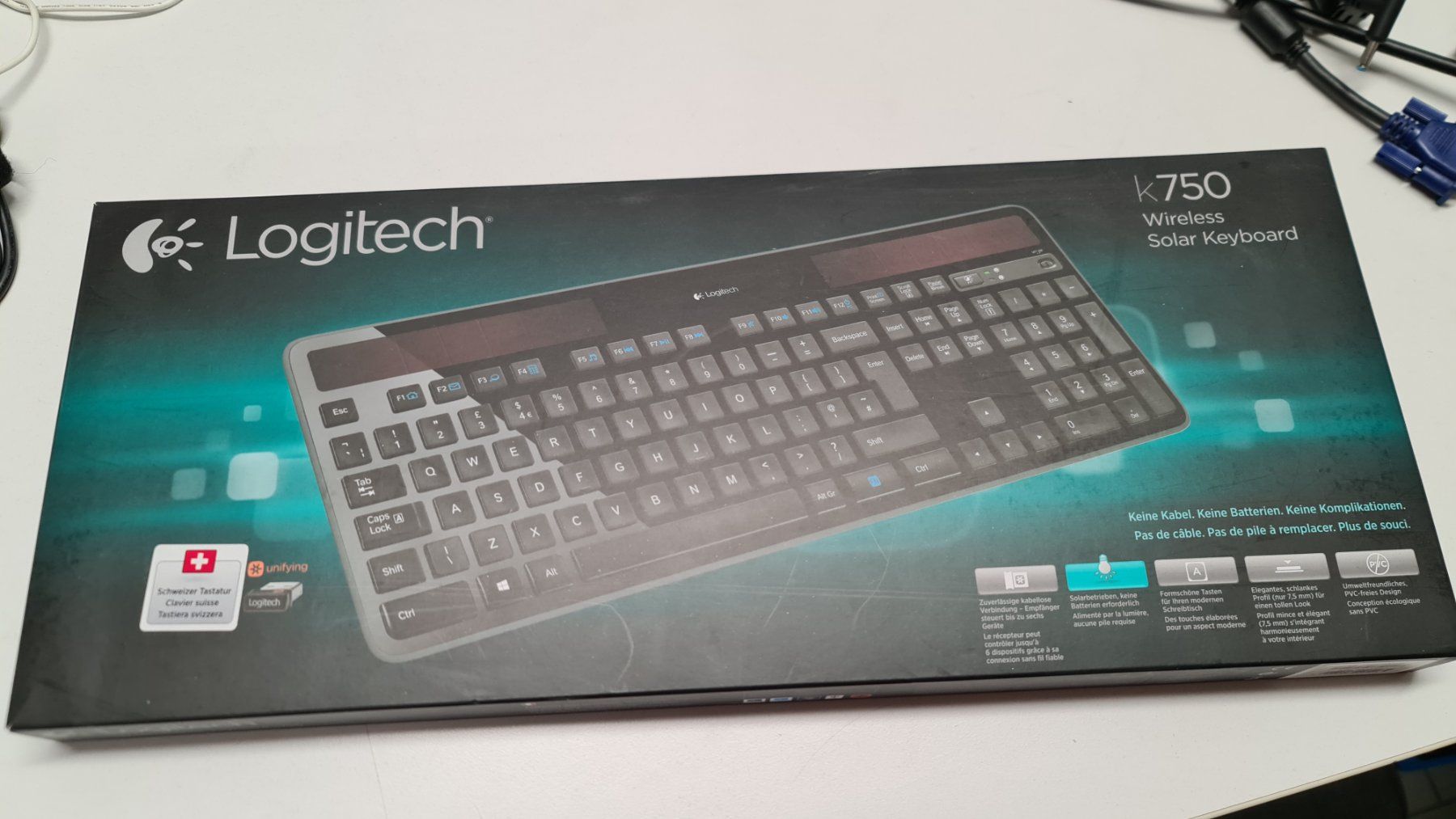 Logitech Tastaturen: Logitech K750 Wireless Solar Keyboard – Neu und originalverpackt aus Boswil von