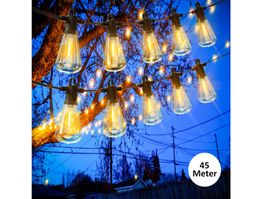 GLÜHBIRNEN LED LICHTERKETTE AUSSEN - 45 METER - 73+3 BIRNEN