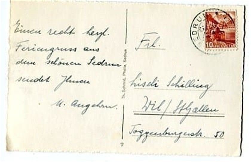 Ansichtskarten: Sedrun mit Tavetschertal – Gebraucht aus Ottikon b.Kemptth. von Neptun1974 1