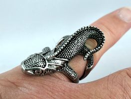 Fingerring - GECKO - Edelstahl - Neu - Grösse: 11