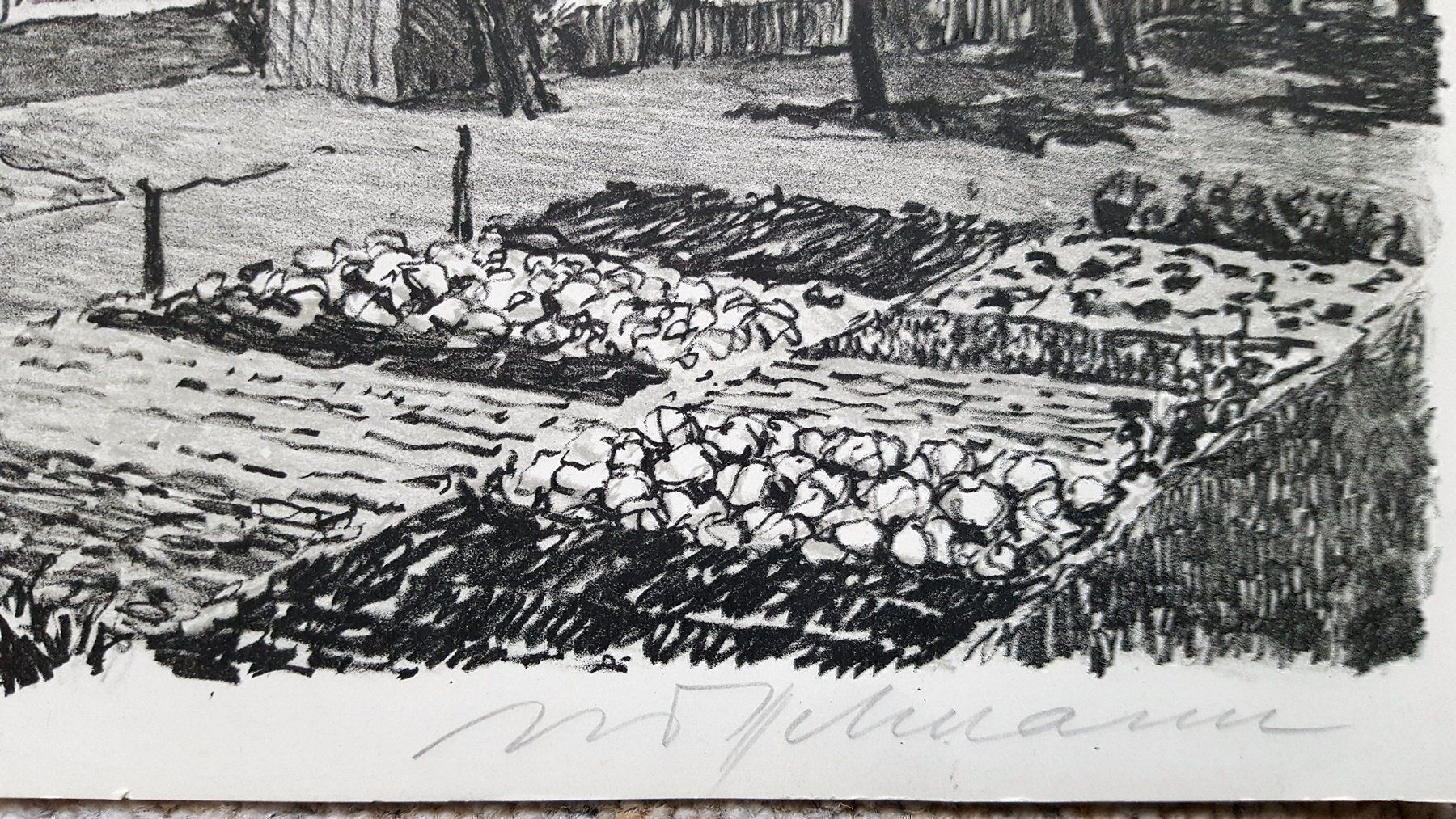 Grafiken & Lithographien: Diggelmann Lithographie Kirche Unterseen signiert – Gebraucht aus Unterseen von Naga99 2