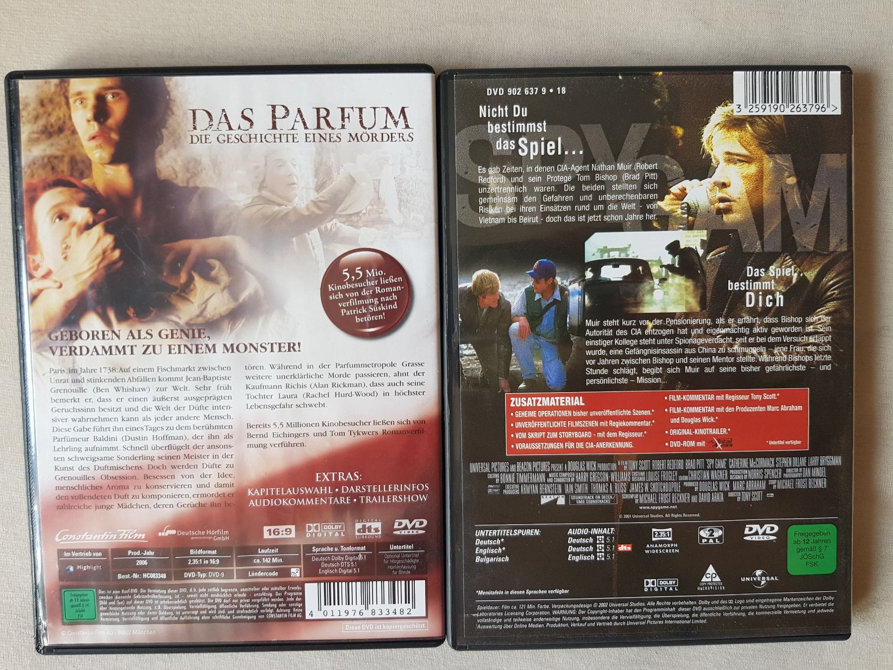 Alle DVDs: 2 DVDs: Das Parfüm & Spy Game – Gebraucht aus thun von lucky_manxy 1
