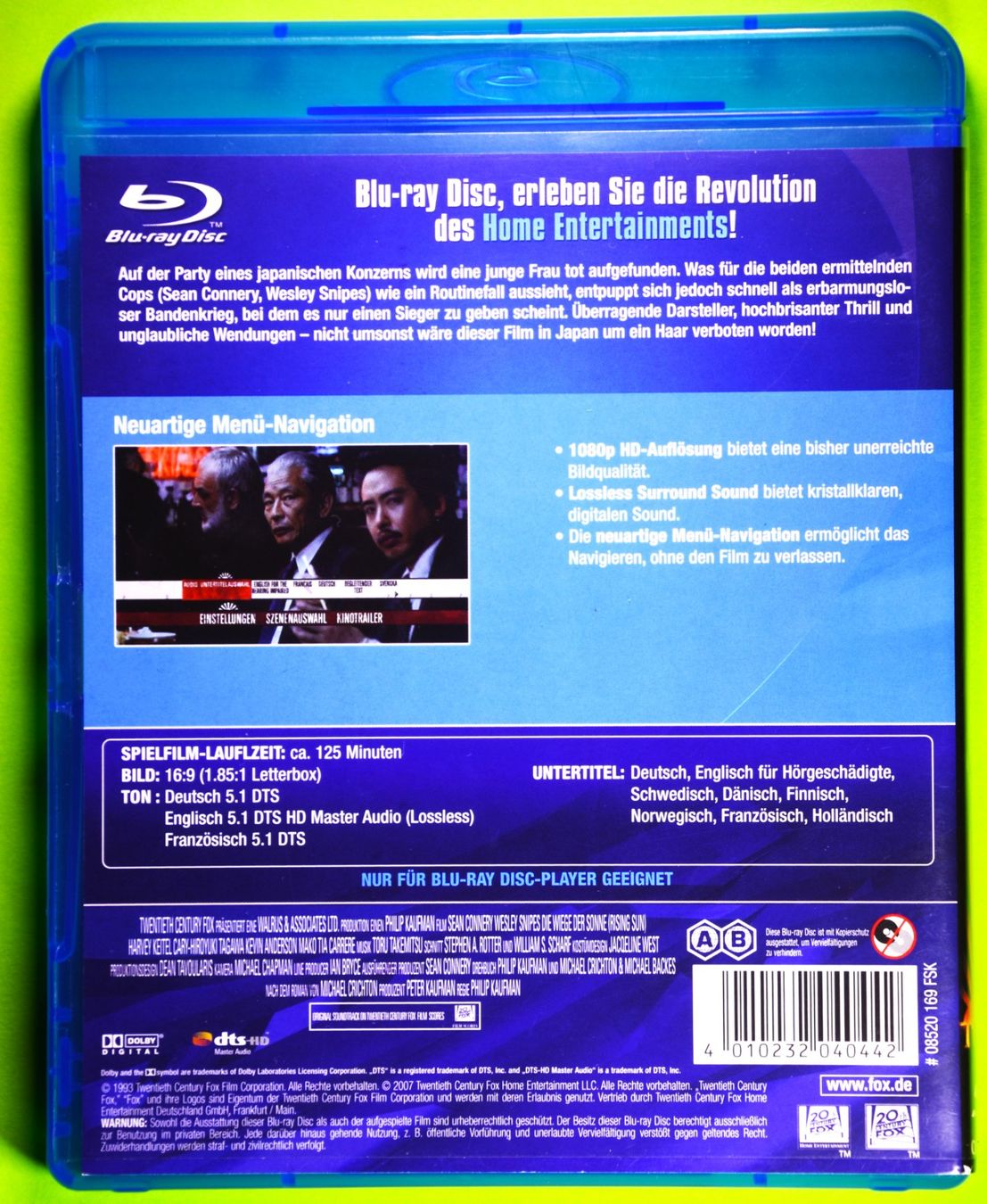 Tutti i DVDs: DIE WIEGE DER SONNE / BLU-RAY / SEAN CONNERY - WESLEY SNIPES – Nuovo (secondo la descrizione) da Luzern venduto da piro12 1