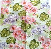 Serviette wild orchid with monstera leaves (1219) 2Stk.