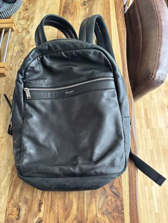 Saint Laurent City Canvas & Leather Laptop Backpack