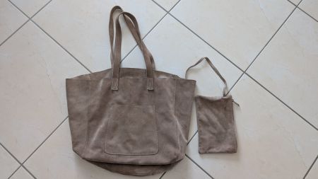 Sac en cuire (daim) avec pochette