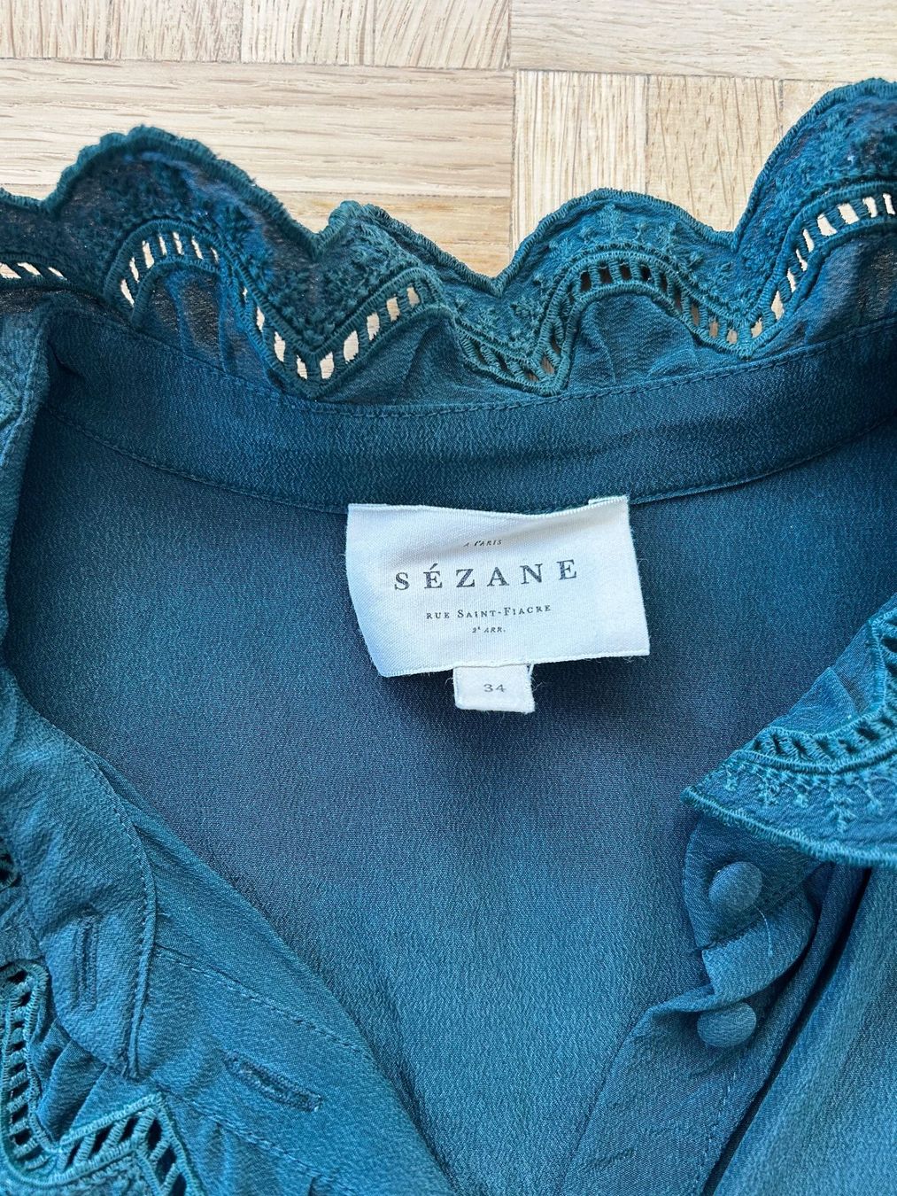 Sezane Camicette: Sézane Bluse petrol farben 100% Seide – Usato da Wädenswil venduto da mir_l99m 1