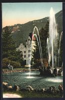 AK Glarus, Bahnhof vom Volksgarten aus