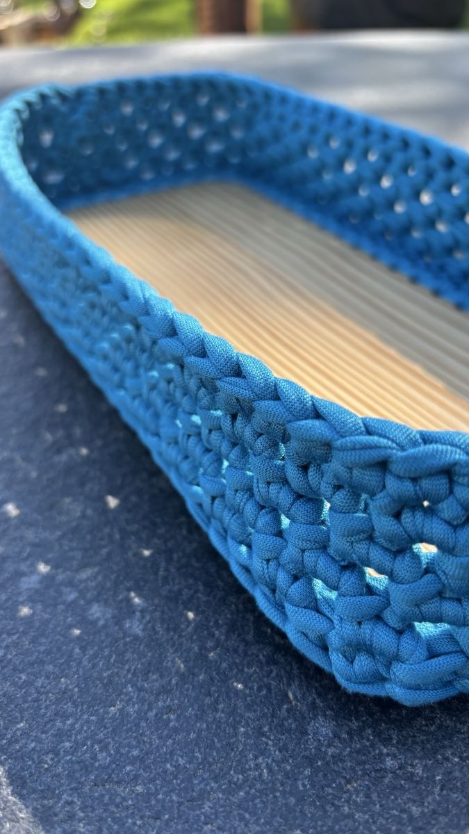 Altro per la casa: Edler Designer-Häkelkorb mit echtem Altholz-Boden – Nuovo (secondo la descrizione) da Bichwil venduto da VintaCraftStudio 3