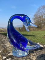 VINTAGE  ALTA-GLASS  SCHWAN BLAU  KRISTALLGLAS  HANDARBEIT