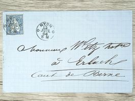 TR04 Enveloppe + Timbre Suisse 1864