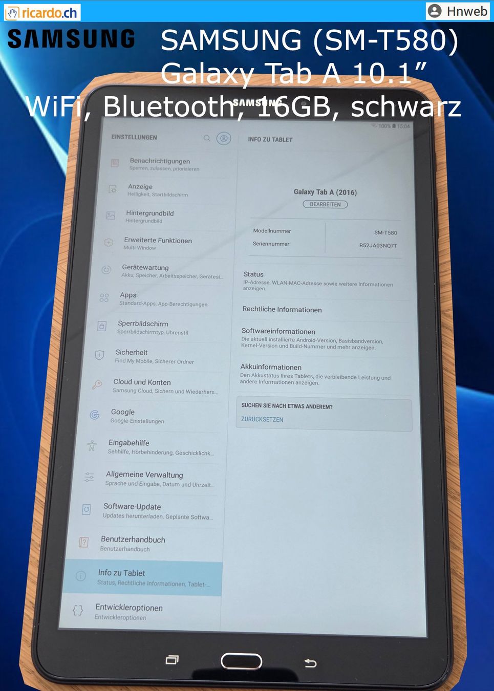 Samsung Tablet PC: SAMSUNG Galaxy Tab A SM-T580 – Usato da Kaisten venduto da Hnweb 3