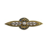 Perlen Emaille Diamant Brosche, französisch, um 1890