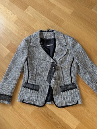 Ambiente Blazer schwarz weiss Leinenmix Grösse 36