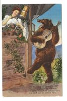 Bärenkarte - Bär umschwärmt Trachtenfrau - Liebeslied - 1937