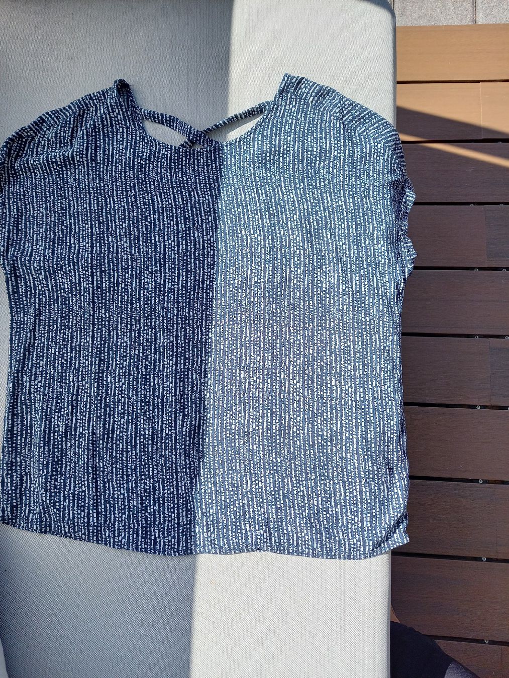 Tom Tailor Blusen: Damen Oberteil Tom Tailor Grösse 38 blau gemustert  – Gebraucht aus Ruschein von dom_nbr2