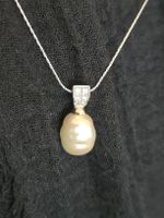 Pendentif perle baroque et diamants argent 925