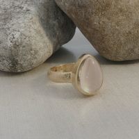 Rosenquarz Ring Silber Unikat 55