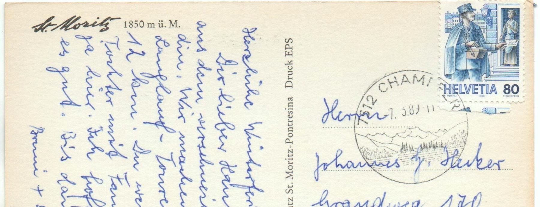 Cartoline postali: 2 x Ansichtskarten ST. MORITZ – Usato da Jona venduto da philajona 3