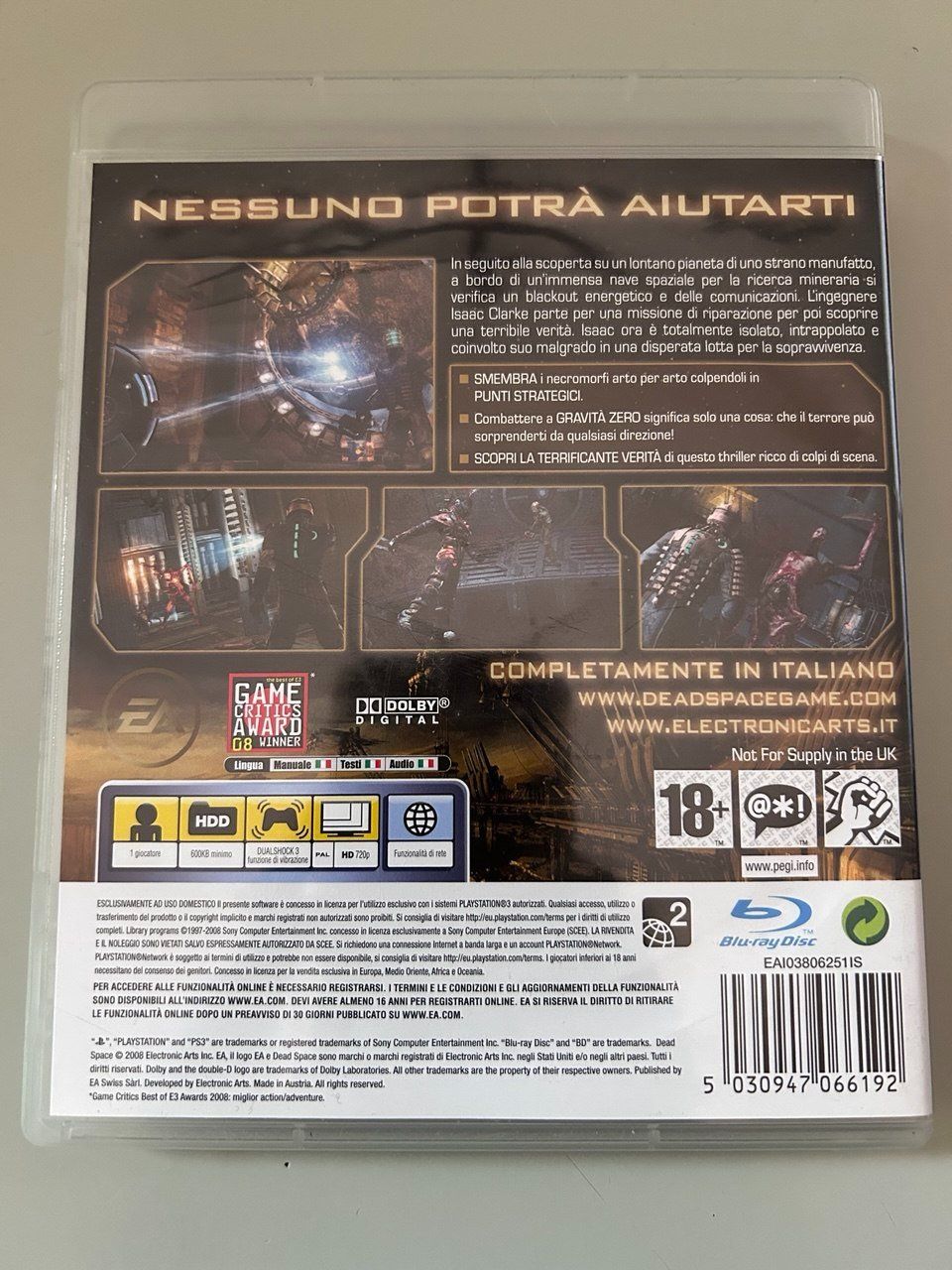 Sony Giochi: Dead Space per PlayStation 3 – Usato da Giubiasco venduto da LorisVale 1