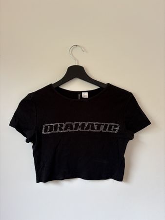 Crop Top H&M schwarz mit Aufdruck Grösse S