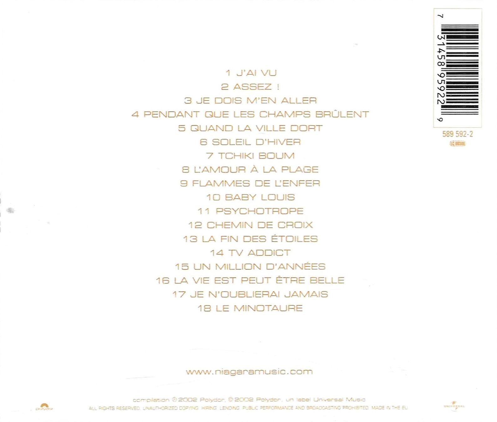 CD: Niagara - Flammes – Usato da Savagnier venduto da Ne2065 1