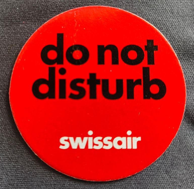 Vintage - swissair - do not disturb - Button 4cm Durchmesser (Gebraucht ...