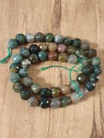 1 Strang echte Natürliche Indische Achate Facettierte 8 mm