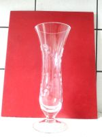 Blumenvase aus Glas mit geätzten Blumenmotiven, 26cm hoch