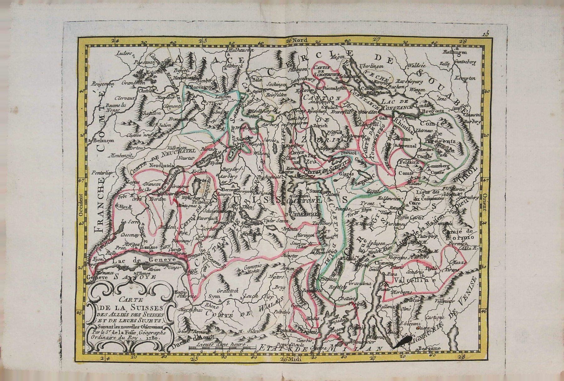 Schweiz Karte von De la Fosse 1780 (Gebraucht) in Rafz für CHF 75 – mit ...