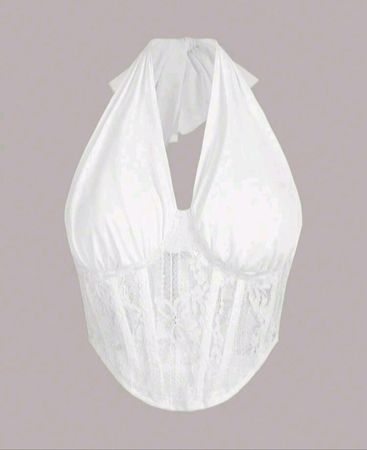Weisses Spitzen Corsagentop Gr M *neu*