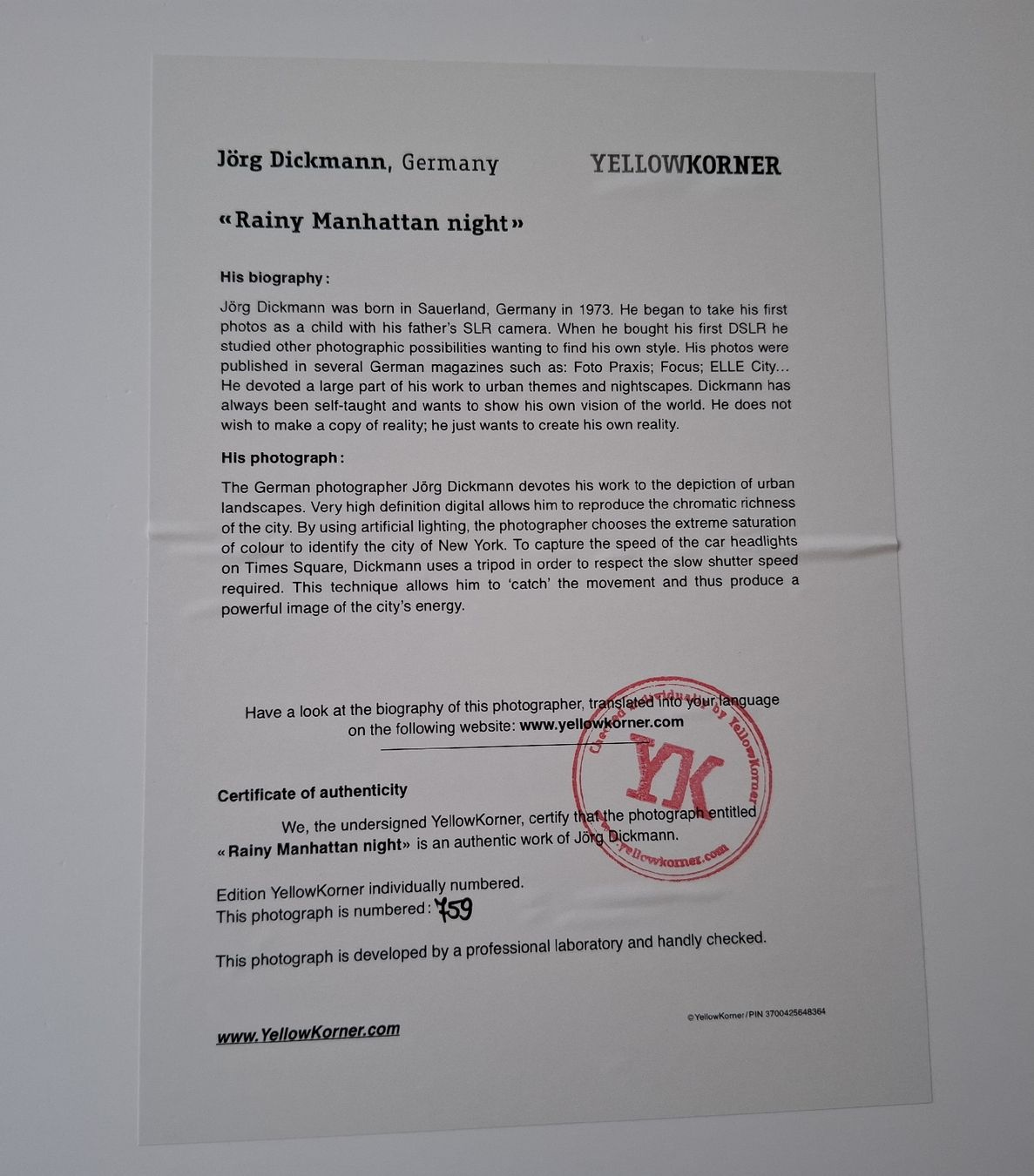 Posters & Illustrations: Bild "Rainy Manhattan night" – D'occasion à Lütisburg par amerika123 2