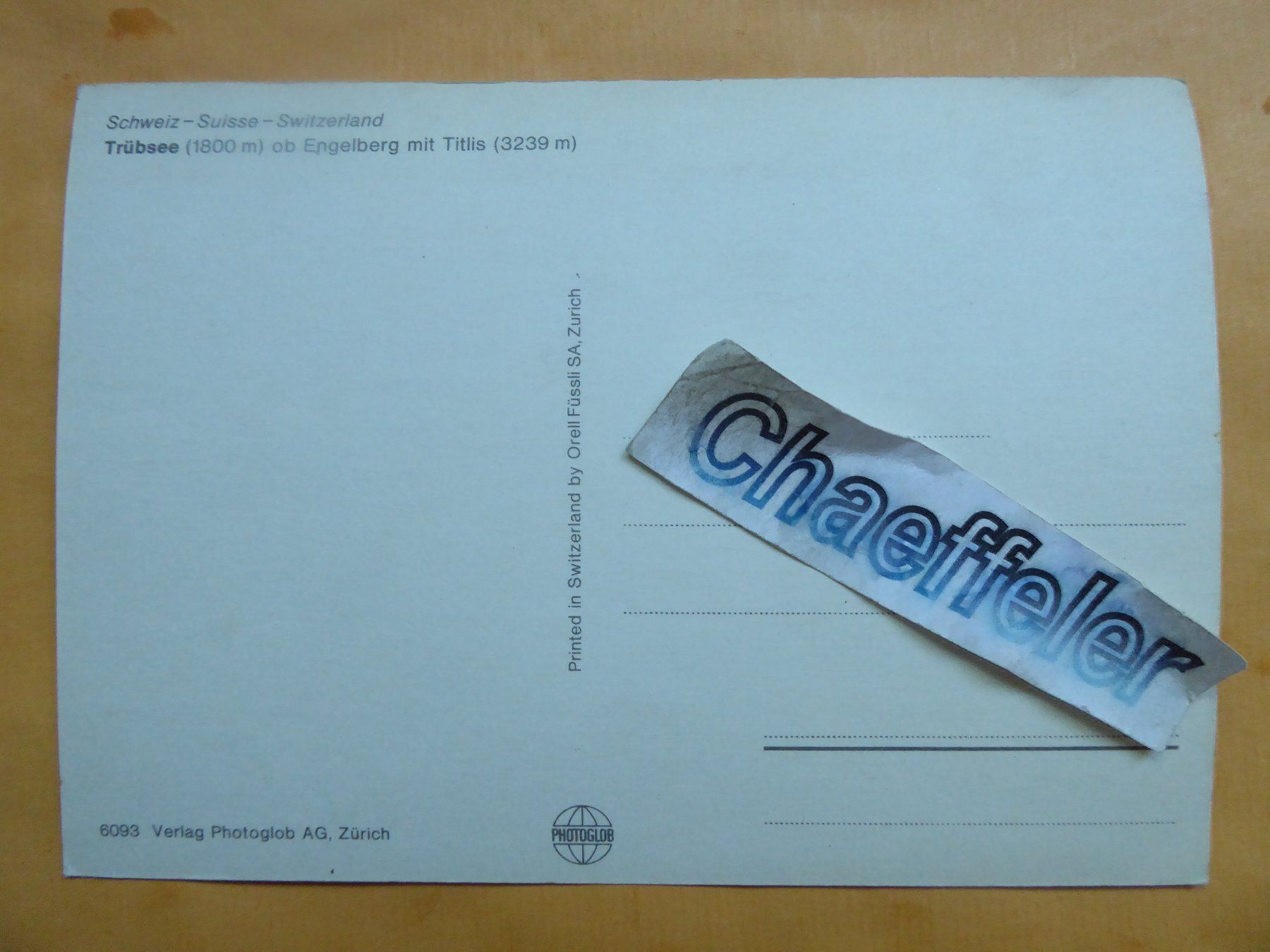 Cartoline postali: Trübsee ob Engelberg mit Titlis – Usato da Zürich venduto da Chaeffeler 1