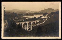 AK St. Gallen, Bodensee-Toggenburgbahn mit Gübsenweiher