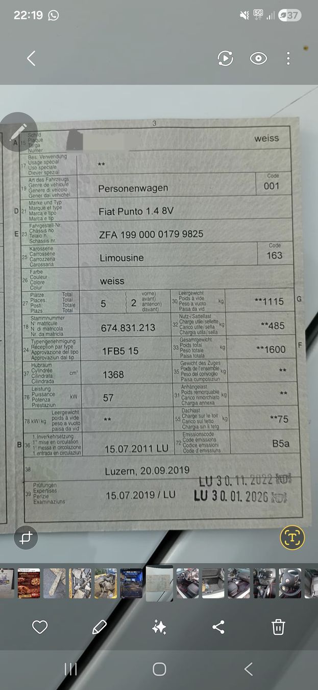 Fiat Automobili: Fiat Punto ab MFK – Usato da Buchrain venduto da KingQueen12.